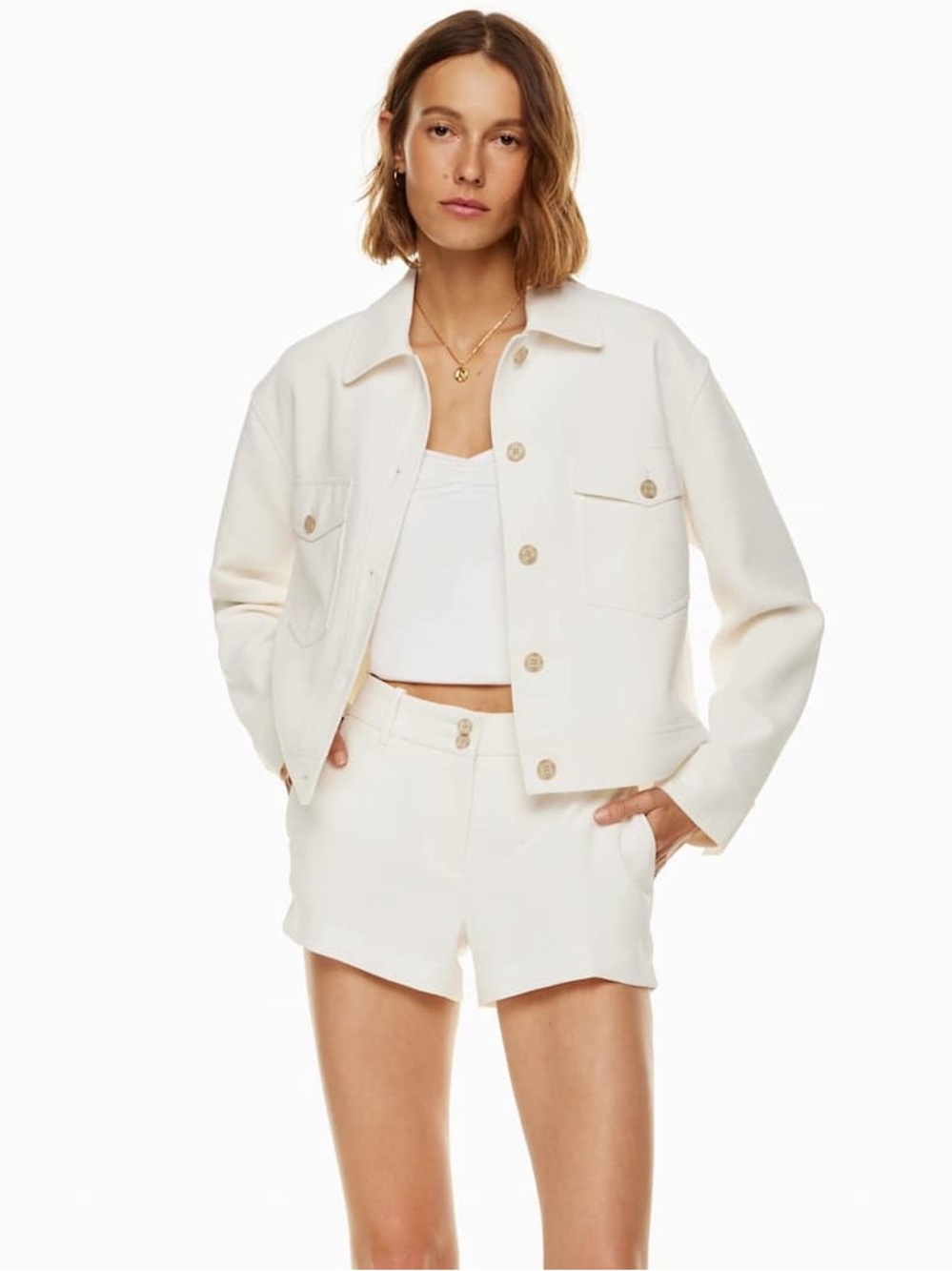 Aritzia Wilfred Autumn Shirt Jacket - Crepette - Light Birch